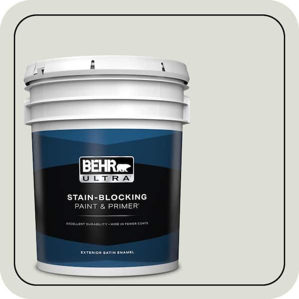BEHR ULTRA 5 gal. #ECC-48-2 Gulf Breeze Satin Enamel Exterior Paint & Primer