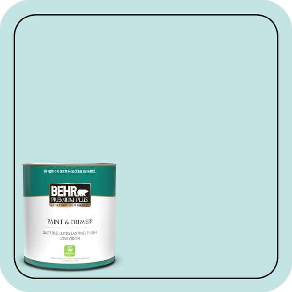 BEHR PREMIUM PLUS 1 qt. #510C-2 Windwood Spring Semi-Gloss Enamel Low Odor Interior Paint & Primer