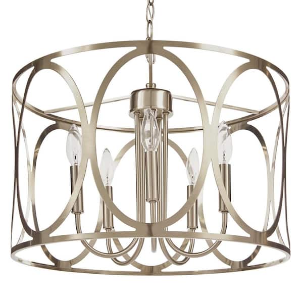 Hampton Bay KVR 19-7/8 in. 5-Light Brushed Nickel Finish Hampton Bay KVR 19-7/8 in. 5-Light Brushed Nickel Finish