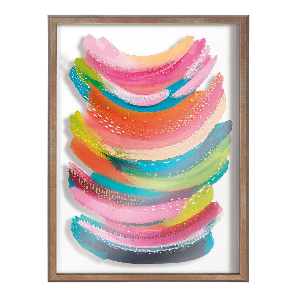Bright Abstract 18x24 Gold Framed Canvas Print