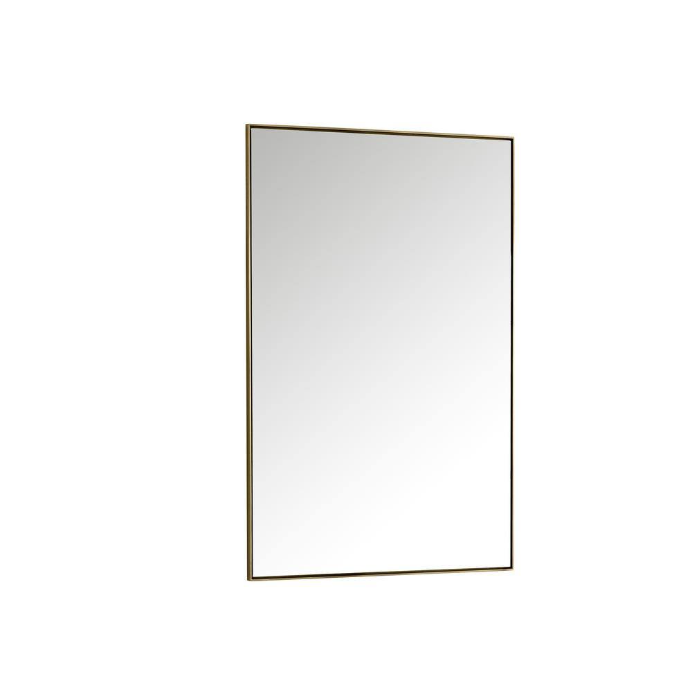 Champagne Brass Rectangular Framed Vanity Mirror 40" x 26"