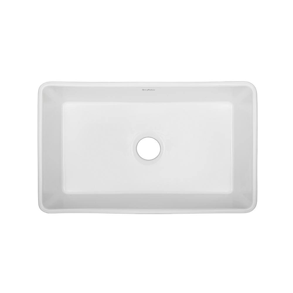 Delice 30 x 18 White Ceramic Farmhouse Kitchen Sink