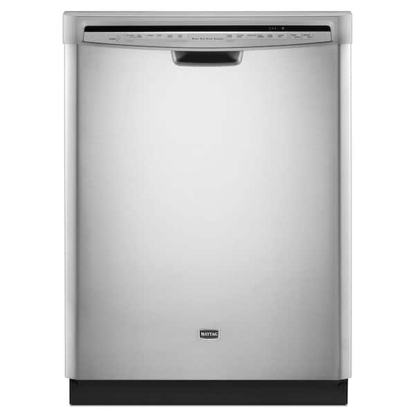 Maytag JetClean Plus Front Control Dishwasher in Monochromatic Stainless Steel with Tub and Steam Cleaning-DISCONTINUED