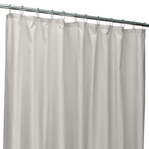 70 in. x 72 in. Silver Microfiber Soft Touch Dash Design Shower Curtain Liner