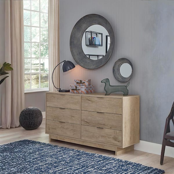 Signature DESIGN BY ASHLEY Oliah Brown 6 Drawer 59 in. Dresser