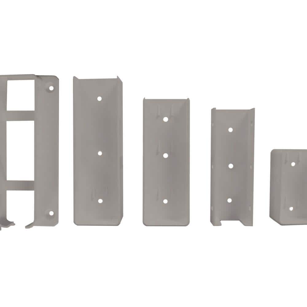 Gray Vinyl Fence Bracket Set for Posts, 8-Inches