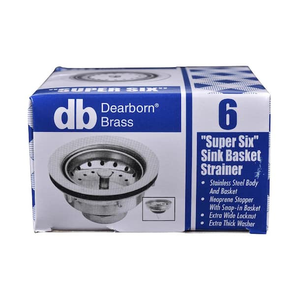 Dearborn 18BN Deep Locking Cup Sink Basket Strainer with Brass Nuts