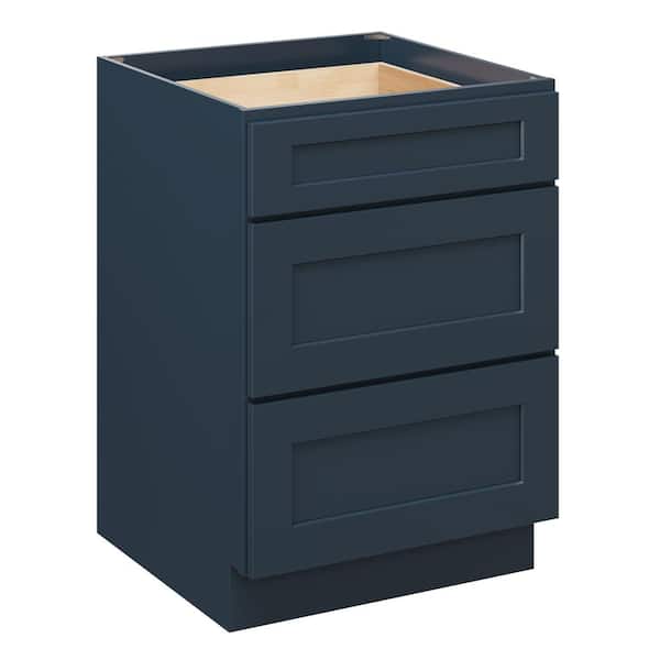 CASAINC 24 in. W x 24 in. D x 34.5 in. H Plywood Ready to Assemble Floor Base Kitchen Cabinet in Cyber Grey with 3 Drawers