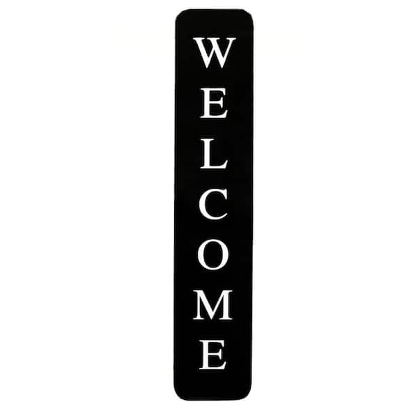 PARISLOFT Welcome Metal Black Embossed Wall Sign