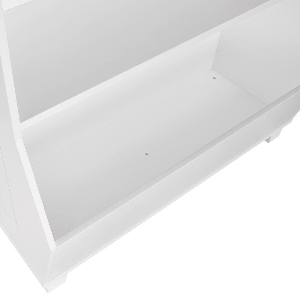 White Adjustable Kids Bookshelf with Toy Storage Bins