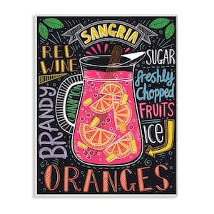"Summer Sangria Pitcher Chalk Style Ingredient List" by Lisa Barlow Unframed Drink Wood Wall Art Print 10 in. x 15 in.