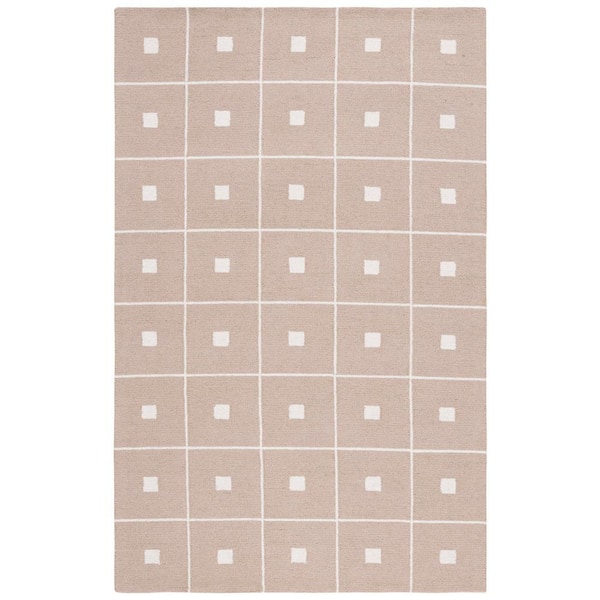 SAFAVIEH Martha Stewart Beige/Ivory 4 ft. x 6 ft. Geometric Squares Area Rug