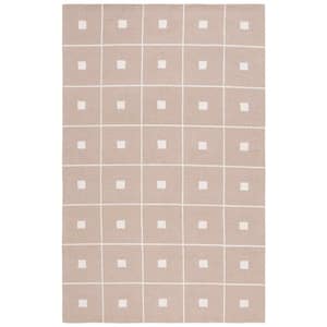 Martha Stewart Beige/Ivory 5 ft. x 8 ft. Geometric Squares Area Rug