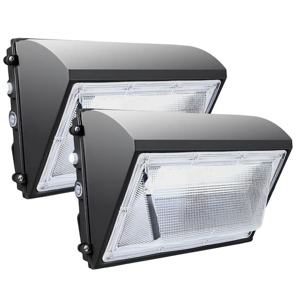 Commercial Outdoor Security Flood Light 800-Watt Equivalent Integrated LED Wall Pack Light for Warehouse ETL Listed 2PCS