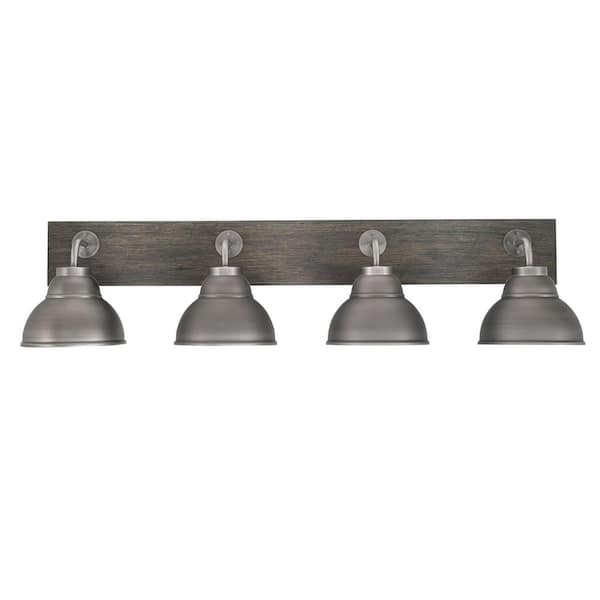 Unbranded Kirby 37.75 in. 4-Light Graphite and Painted Distressed Wood-look Metal Vanity Light