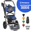 Westinghouse 3000 Max PSI 1.76 Max GPM 13 Amp Cold Water Electric Powered Pressure Washer with Turbo Nozzle and 5-Quick Connect Tips WPX3000e