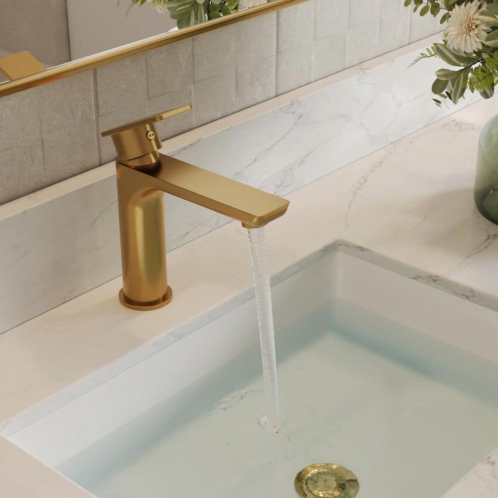 GRANDJOY 5 in. Faucet Height 1-Handle Single Hole Bathroom Faucet