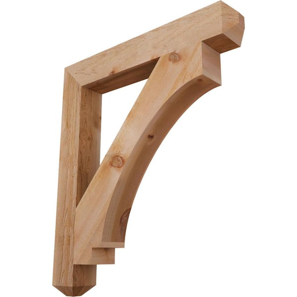 Ekena Millwork 6 in. x 48 in. x 42 in. Western Red Cedar Imperial Craftsman Rough Sawn Bracket
