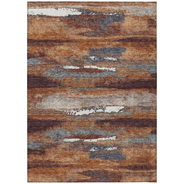 Chantille Machine Washable Indoor/Outdoor Abstract ACN942 Copper 10 ft. x 14 ft. Area Rug