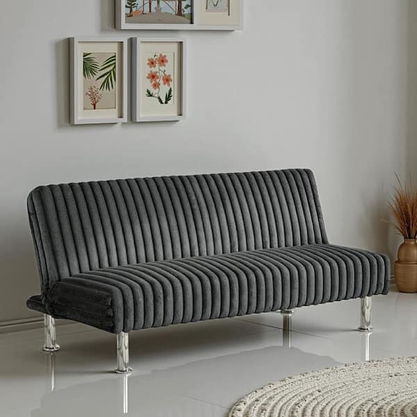 29 in. Charcoal Gray Fabric Full Size Sofa Bed