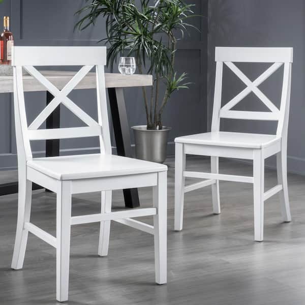 Roshan White Finish Wood Dining Chairs (Set of 2)