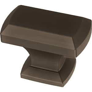 Chamfered Slim Bar 1-1/4 in. (32 mm) Matte Bronze Rectangle Cabinet Knob