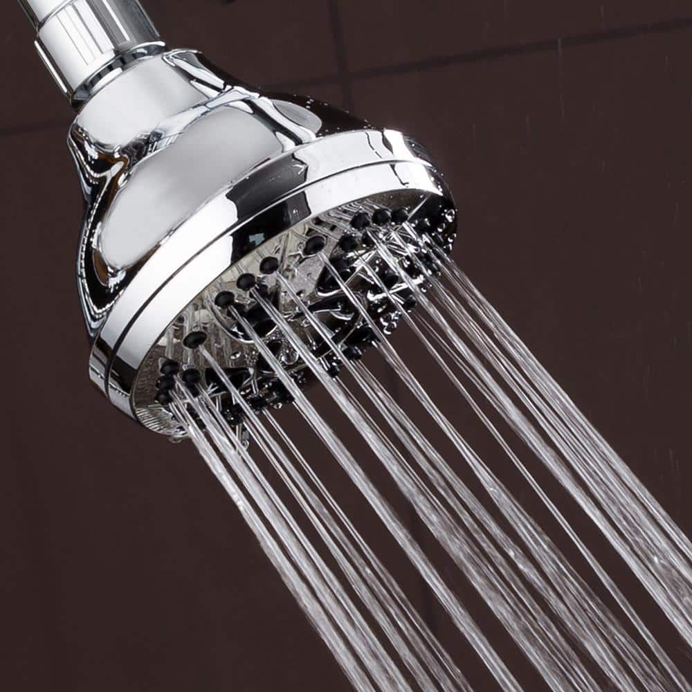 Chrome 6-Setting Wall Mounted Medium Shower Head