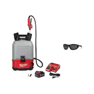 M18 18-Volt 4 Gal. Lithium-Ion Cordless Switch Tank Backpack Concrete Sprayer with Battery Charger and Polarized Glasses
