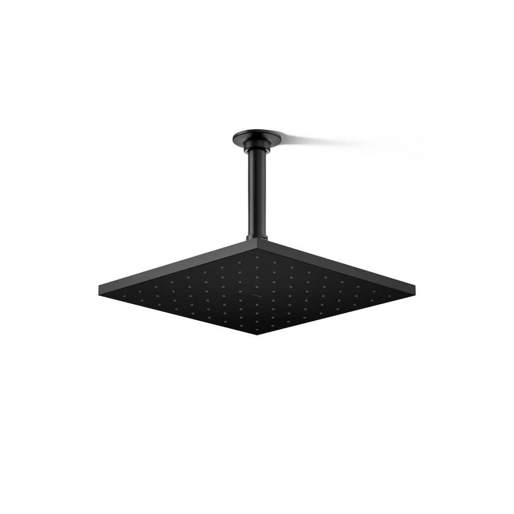 Contemporary Square 1-Spray Patterns 1.75 GPM 10 in. Ceiling Mount Rainhead Fixed Shower Head in Matte Black price history on PriceWatchPro