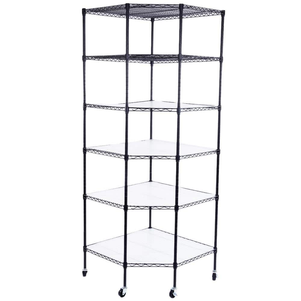 Black Heavy Duty 6-Tier Metal Rolling Freestanding Garage Storage Shelving Unit (26.77 in. W x 71 in. H x 26.77 in. D) price history on PriceWatchPro