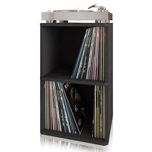 zBoard Black 2-Shelf Vinyl Record Storage and LP Record Album Shelf