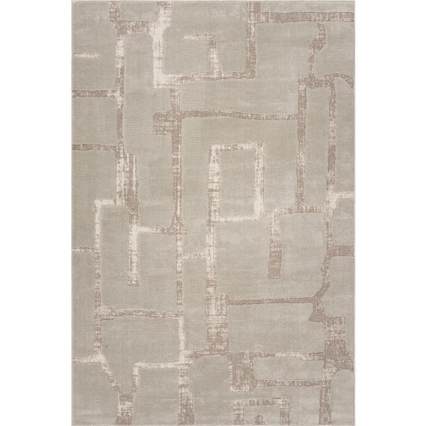 Melisande Modern Abstract Area Beige 5 ft. x 8 ft. Indoor Area Rug
