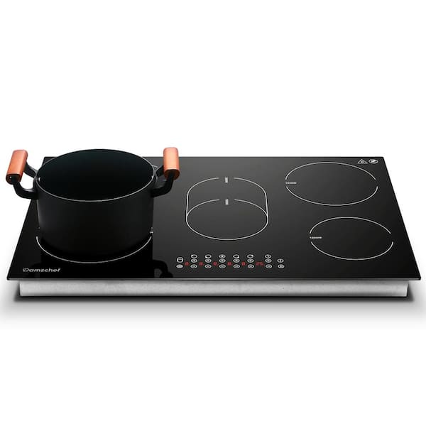 GREECHO Induction Cooktop with Electric Griddle, 2 Burner Portable Electric  Cooktop, 5 Gear Heating and Independent Control Electric Cooktop, 1400W