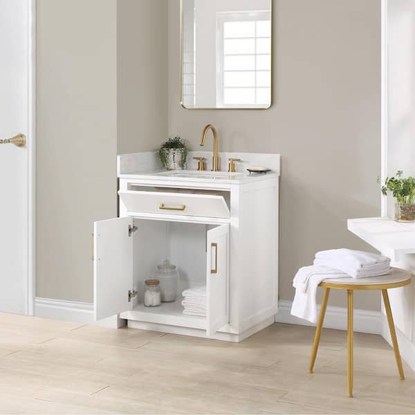 Altair Gavino 30 in. W x 22 in. D x 34 in. H Bath Vanity in White