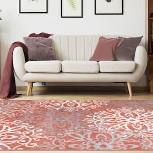 Leigh Ginger 5 ft. x 8 ft. Rectangle Abstract Geometric Polypropylene Area Rug