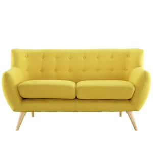 Remark 61.5 in. Sunny Polyester 2-Seater Loveseat with Tapered Wood Legs