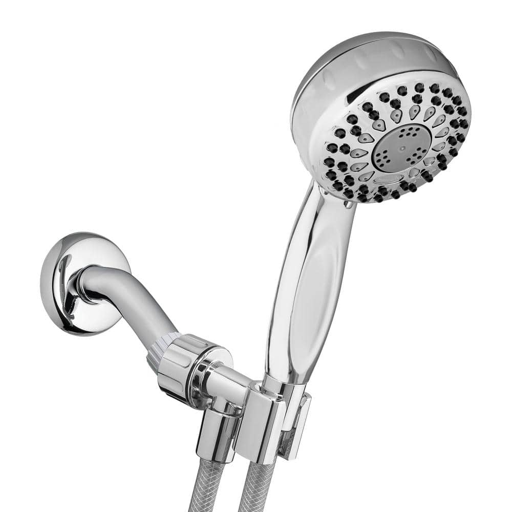 Waterpik 5-Spray 3.5 in. Single Wall Mount Handheld Shower Head in ...