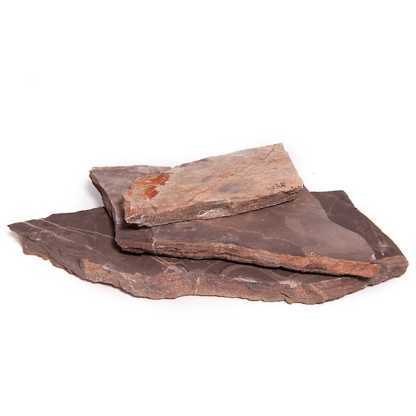 16 in. x 12 in. x 2 in. 60 sq. ft. Mexican Rose Natural Flagstone for Landscape, Gardens and Pathways