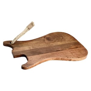 Guitar Wooden Cutting Board with Tied Rope