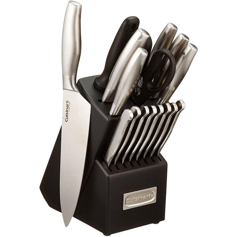 Knife Set, 17 pcs Black Kitchen Knife Set with Acrylic Knife Holder, Super  Sharp Knife Block Set with BO Oxidation Coating