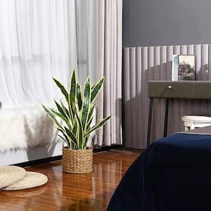 35 in. Green Artificial Snake Plant Fake Sansevieria Tree