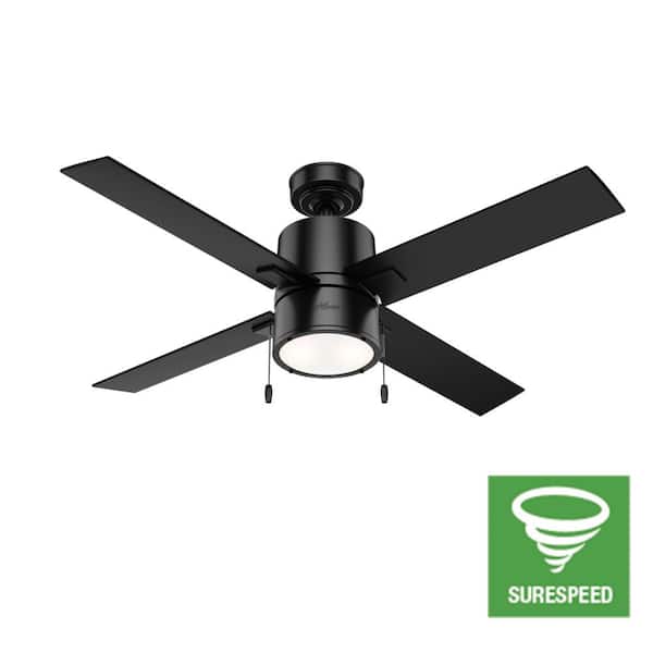 Beck 52 in. LED Indoor Matte Black Ceiling Fan with Light Kit