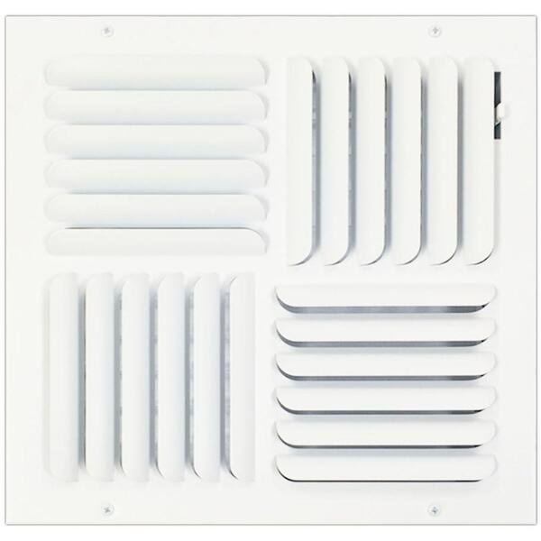 SPEEDI-GRILLE 12 in. x 12 in. Ceiling or Wall Register with Curved 4-Way Deflection, White