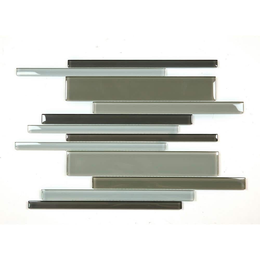 12" x 12" Multicolor Glossy Glass Mosaic Tile