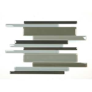 Modern Gray 12 in. x 12 in. Mixed Glass Mosaic Wall Tile (10 sq. ft./Case)
