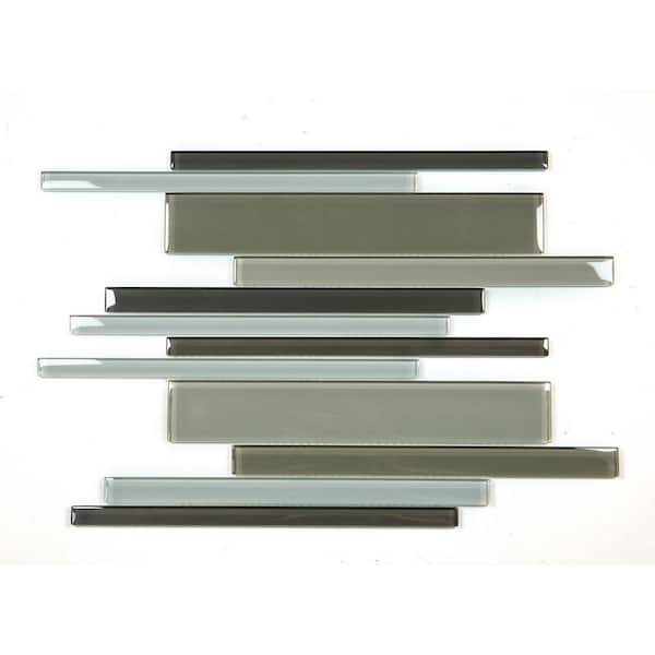 ABOLOS Modern Gray 12 in. x 12 in. Mixed Glass Mosaic Wall Tile (10 sq. ft./Case)