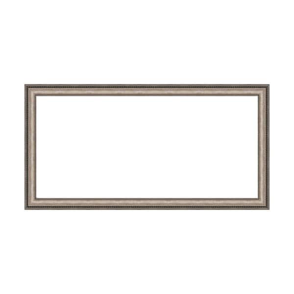 Amanti Art Mirror Makeover Lyla Ornate Silver 49.25 in. W x 25.25 in. H Bathroom Mirror Frame Border Kit-Fits a 48 x 24 Mirror
