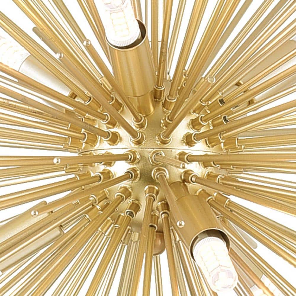 Savannah 16" Gold Leaf Metal Sputnik Chandelier