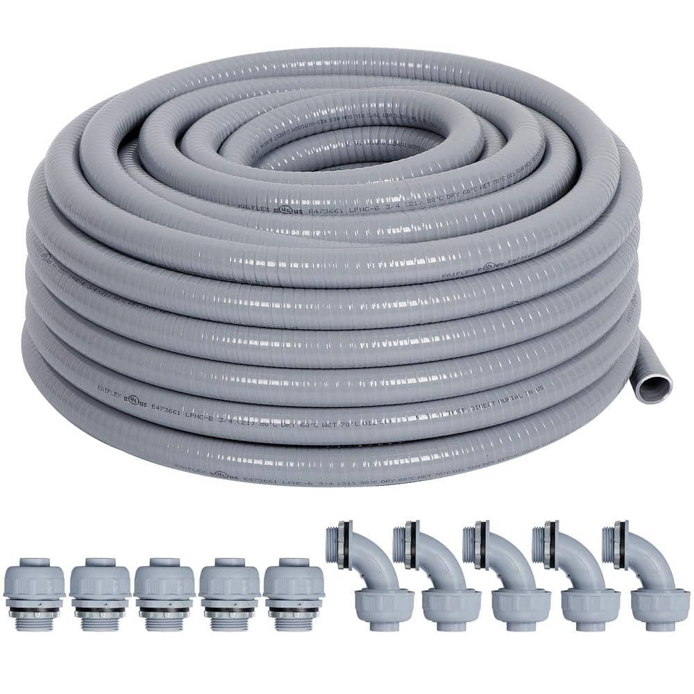 3/4 in. x 25 ft. Non-Metallic PVC Flexible Liquid-Tight Electrical Conduit 