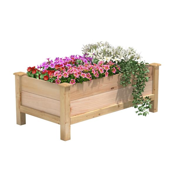 48 in. L x 24 in. W x 19 in. H Premium Cedar Elevated Garden Bed